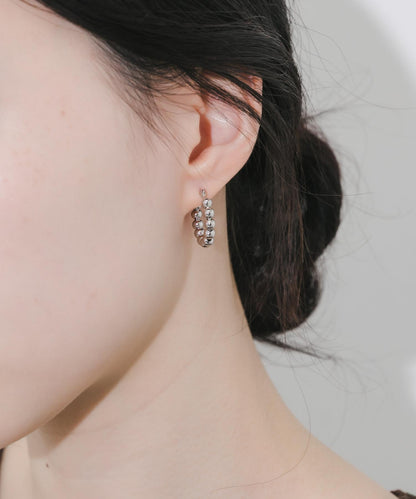 金屬圓珠圈式耳環