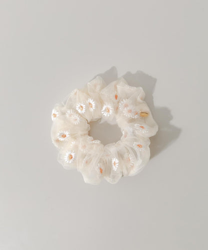 透紗花卉刺繡髮圈