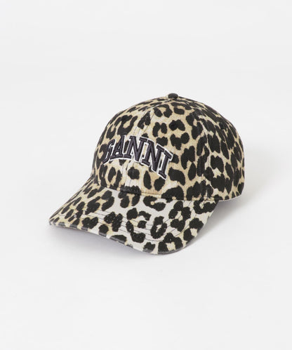 GANNI WASHED COTTON CANVAS CAP