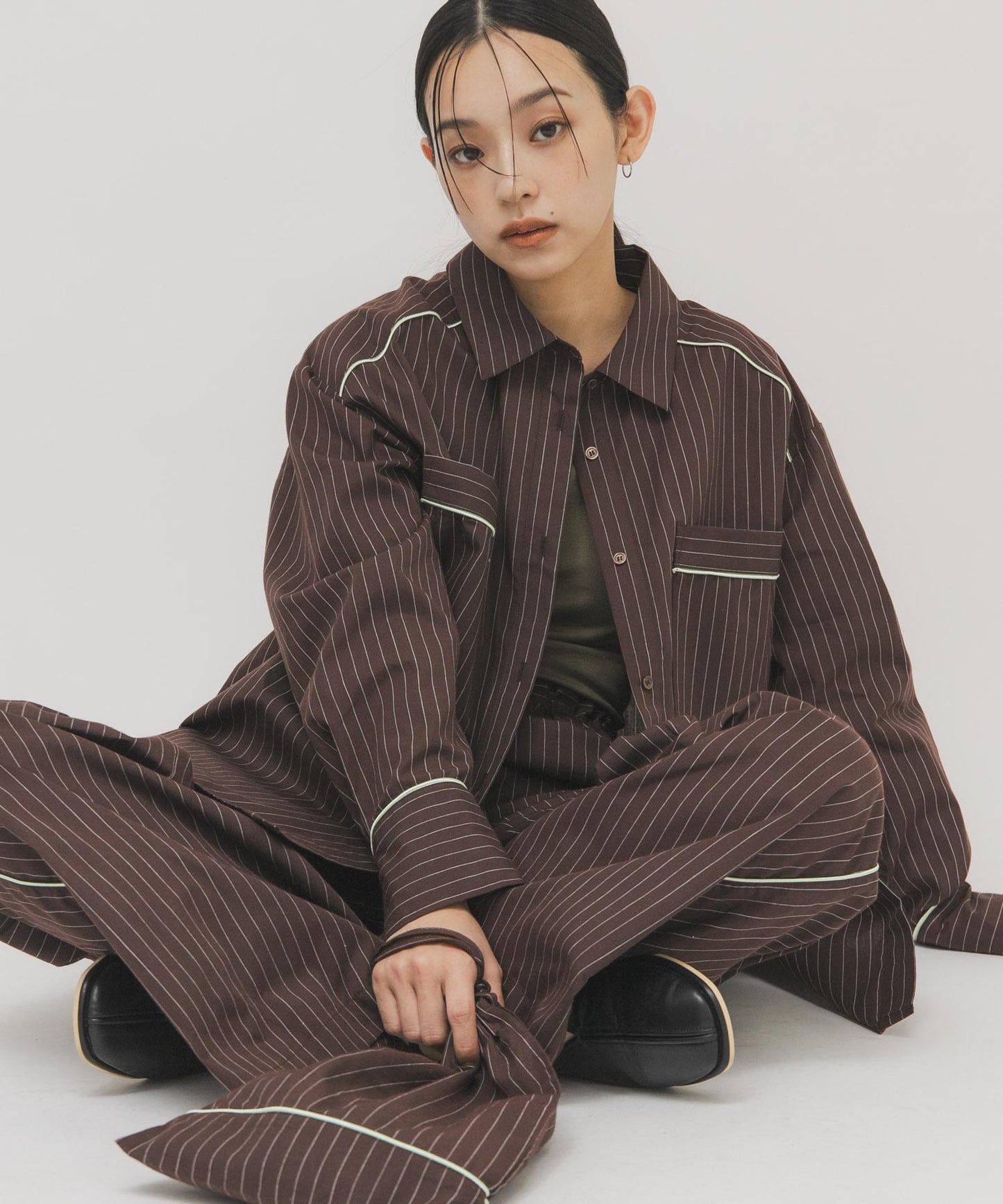 寬鬆條紋襯衫
