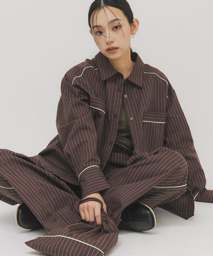 寬鬆條紋襯衫