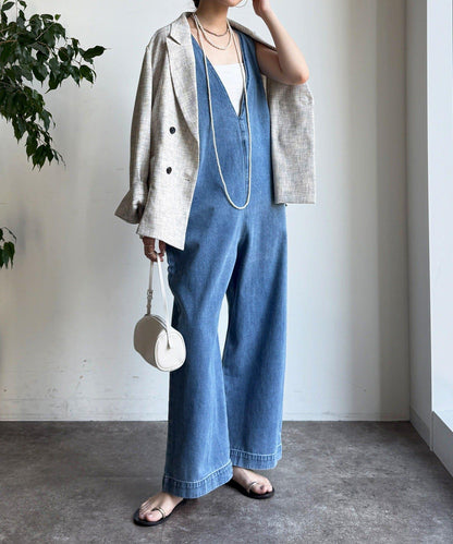 深V設計連體褲
