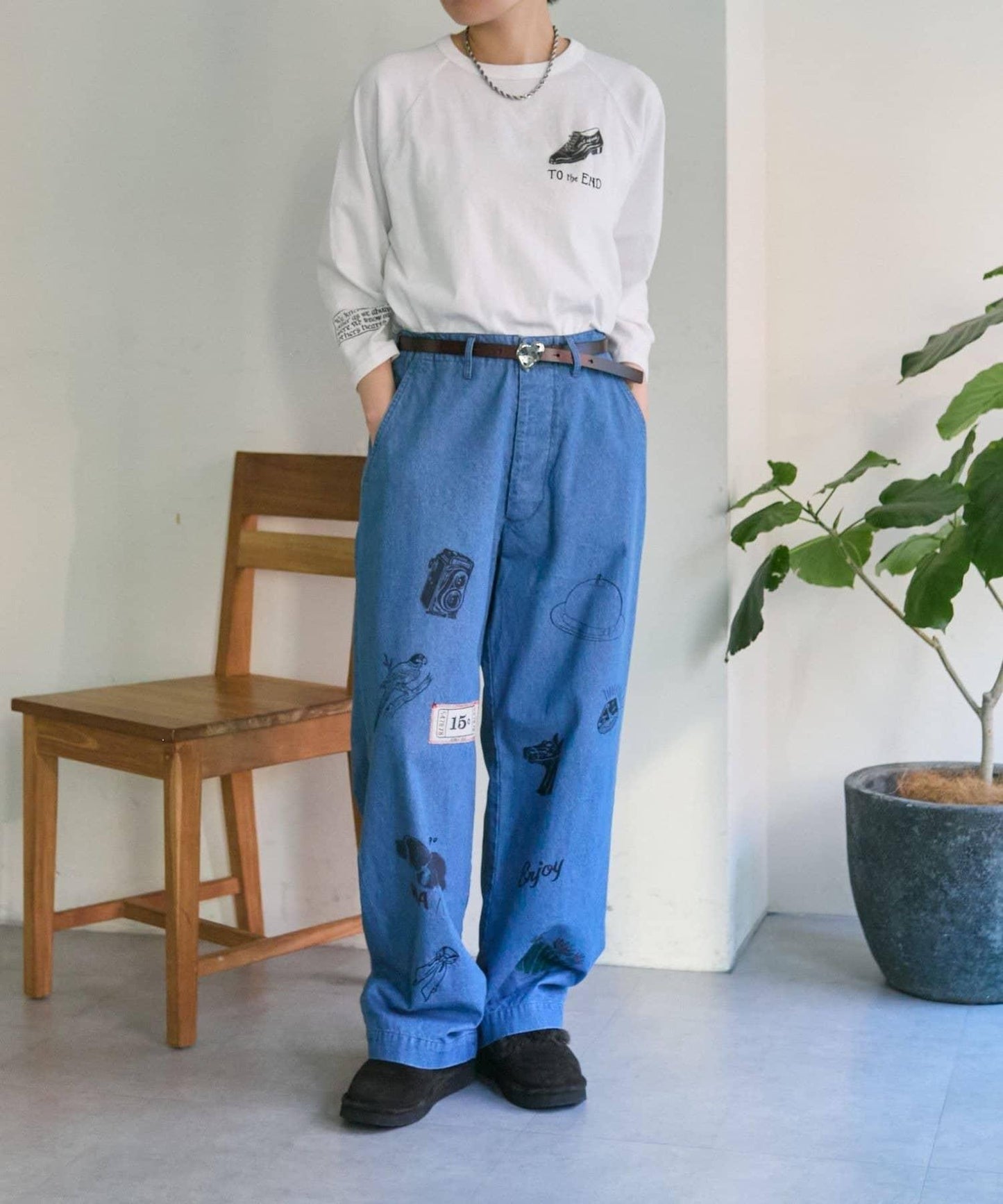 100%純棉 動物圖案 牛仔褲 Work of art Kendai×SUM1 STYLE 聯名款