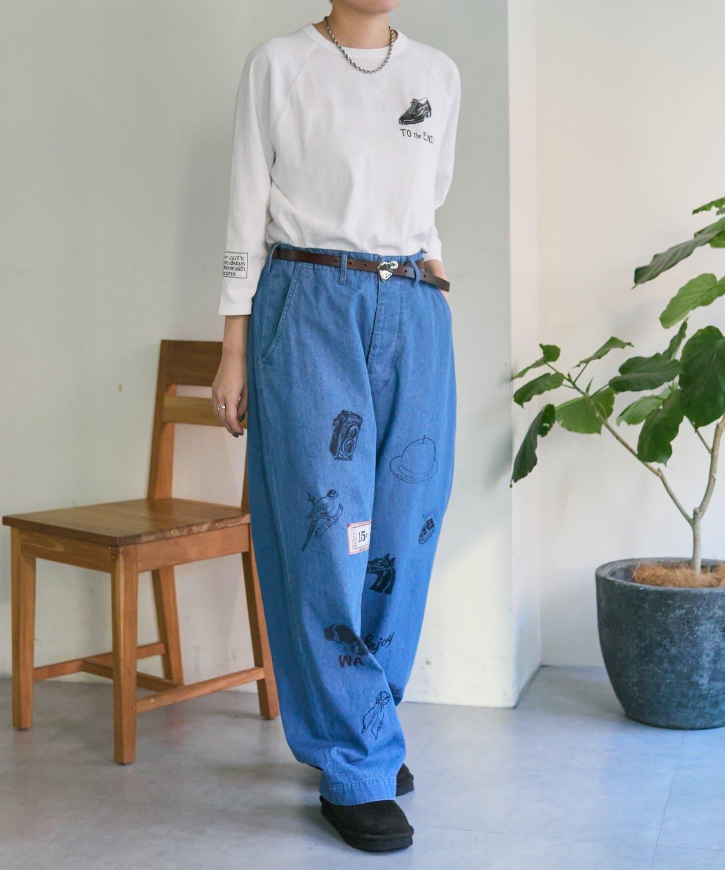 100%純棉 動物圖案 牛仔褲 Work of art Kendai×SUM1 STYLE 聯名款