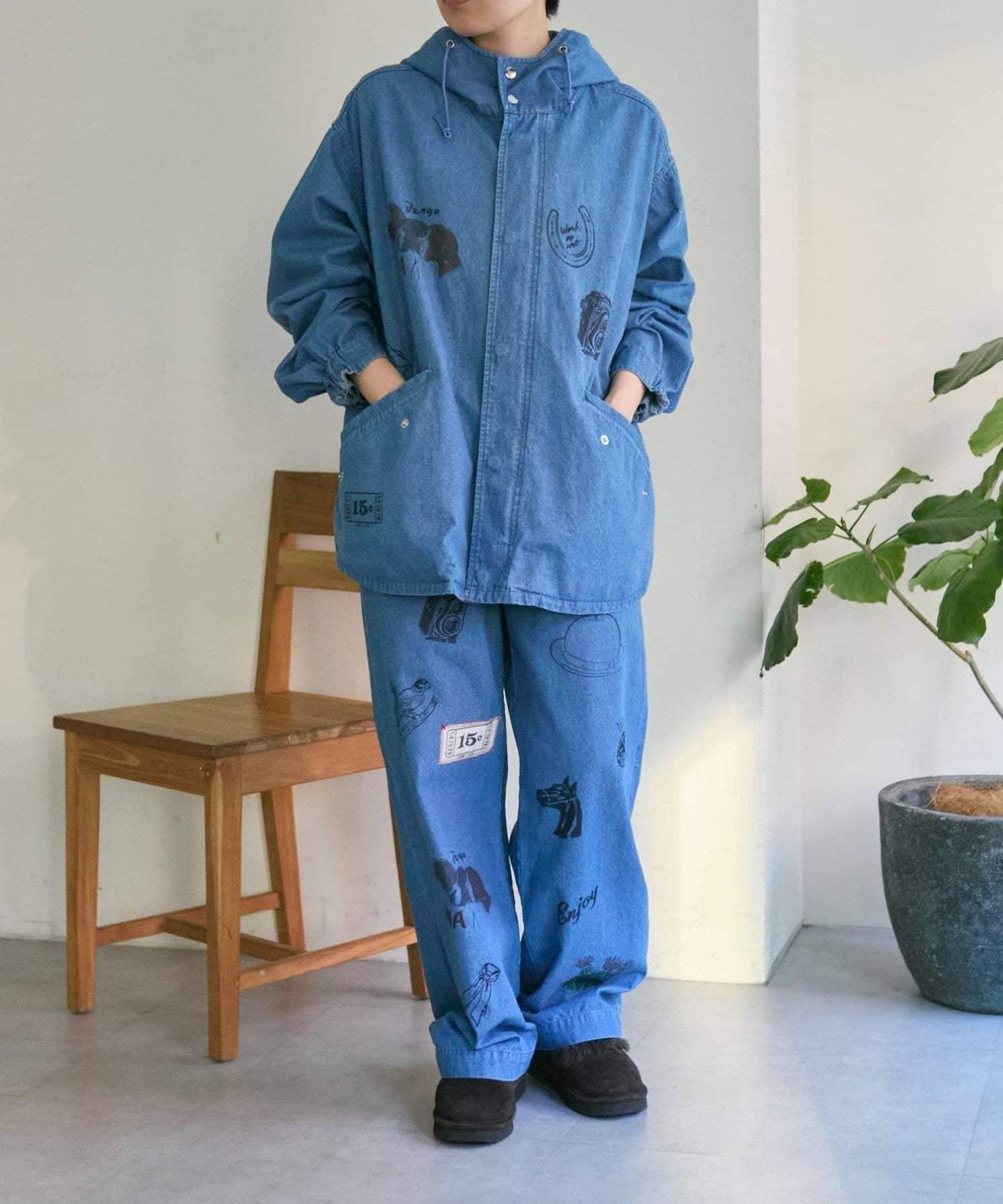 100%純棉 動物圖案 牛仔褲 Work of art Kendai×SUM1 STYLE 聯名款