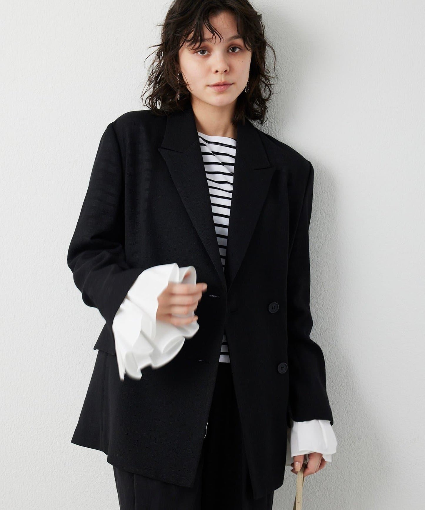 亞麻風 雙排設計 西裝外套