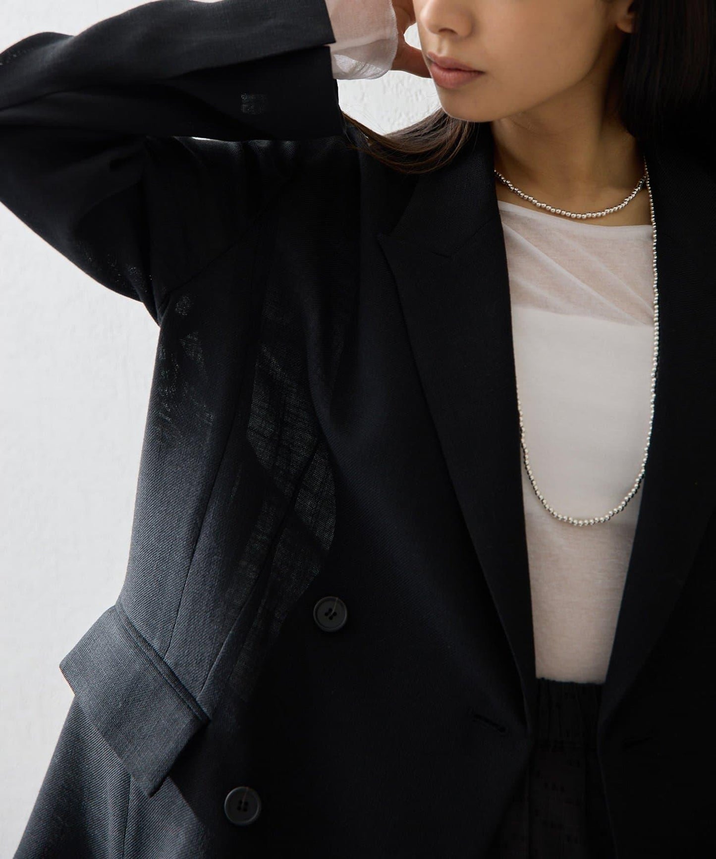 亞麻風 雙排設計 西裝外套