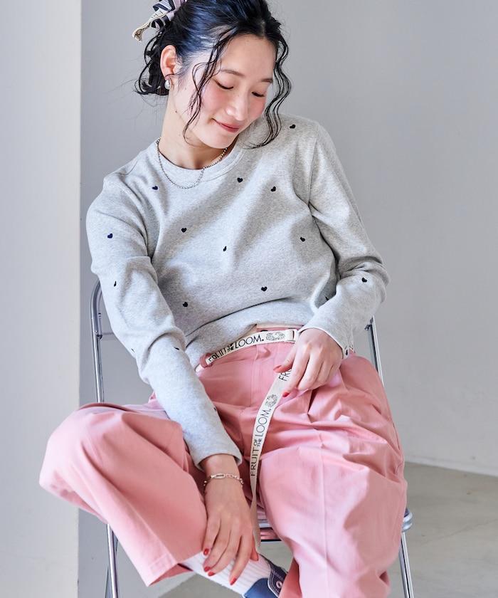 迷你愛心刺繡 長袖T恤