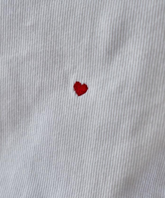 迷你愛心刺繡 長袖T恤