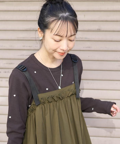 迷你愛心刺繡 長袖T恤