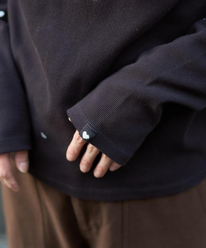 迷你愛心刺繡 長袖T恤