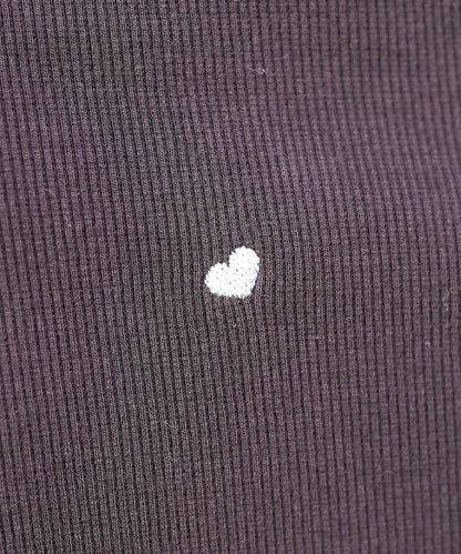 迷你愛心刺繡 長袖T恤
