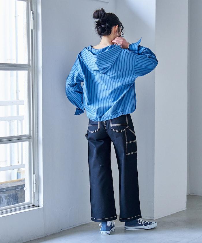 工裝口袋設計 闊腿 棉質 闊腿褲