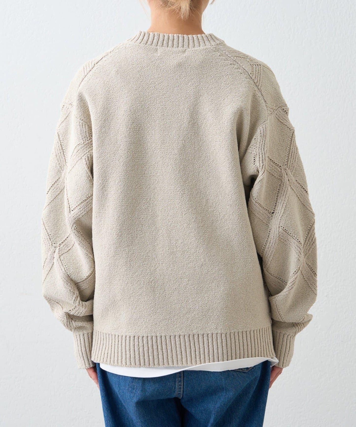 UNISEX 菱形網眼 圓領 針織開衫 26SS展示會款