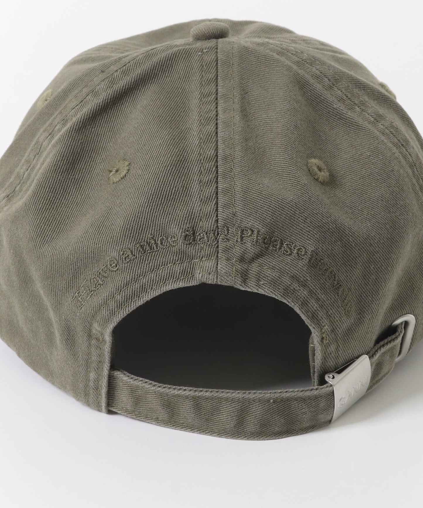 GANNI WASHED COTTON CANVAS CAP