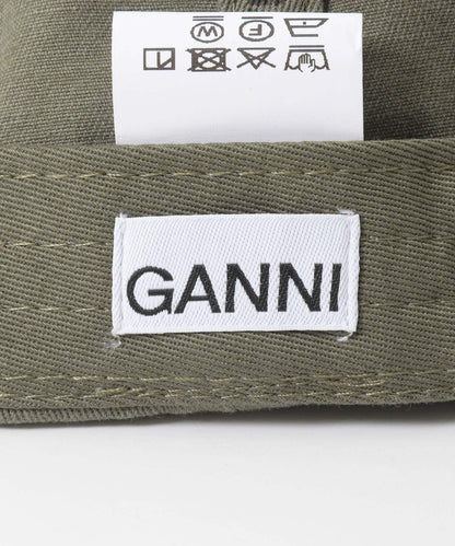 GANNI WASHED COTTON CANVAS CAP