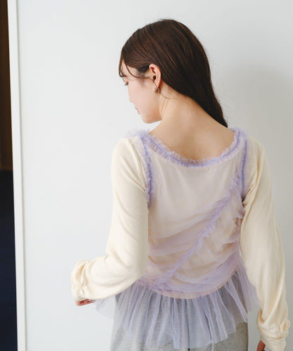 2026SS目錄款 紗網背心×長袖T恤套裝