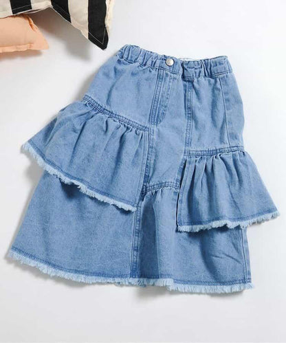 牛仔長款半身裙