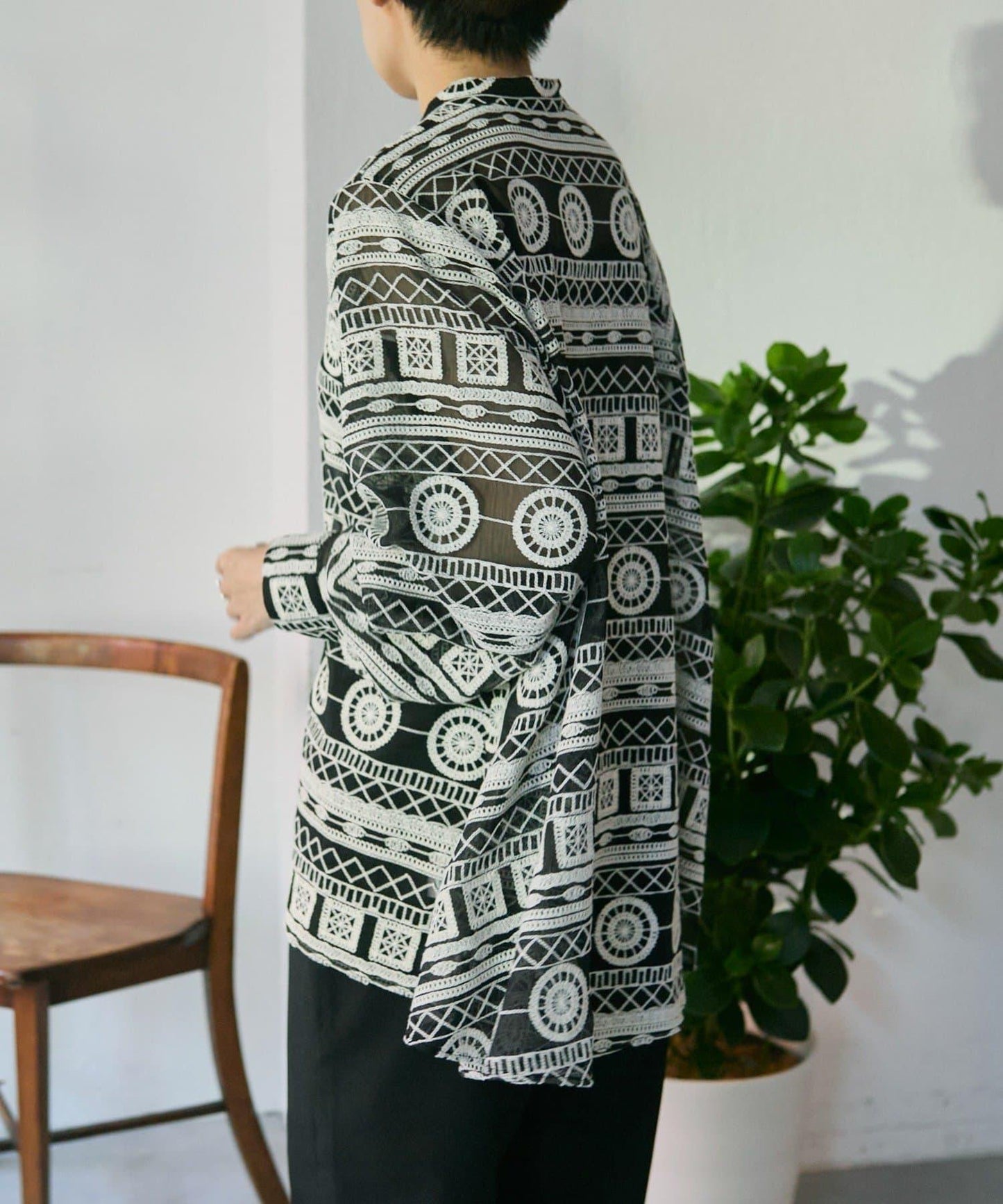 透感長款薄紗刺繡襯衫 SUM1 STYLE