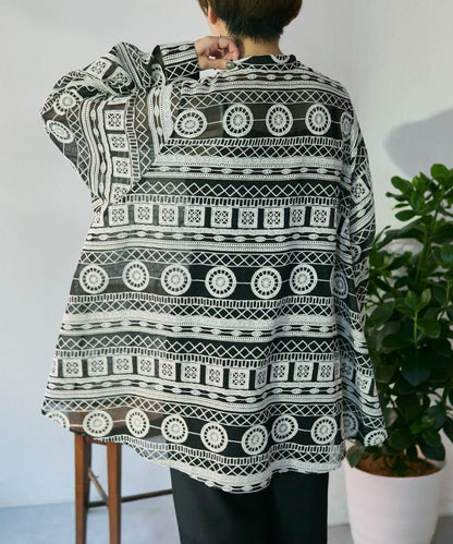 透感長款薄紗刺繡襯衫 SUM1 STYLE