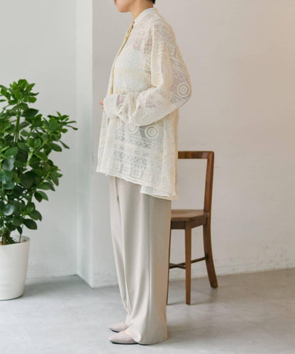 透感長款薄紗刺繡襯衫 SUM1 STYLE