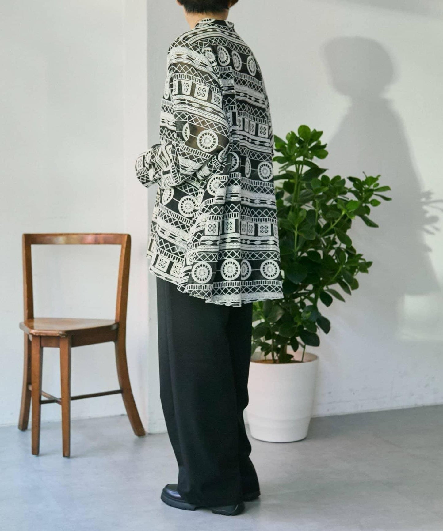 透感長款薄紗刺繡襯衫 SUM1 STYLE