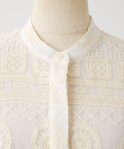 透感長款薄紗刺繡襯衫 SUM1 STYLE