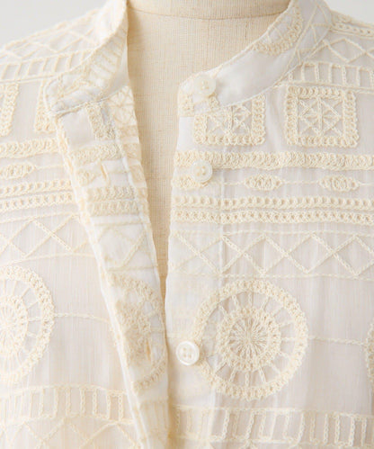 透感長款薄紗刺繡襯衫 SUM1 STYLE