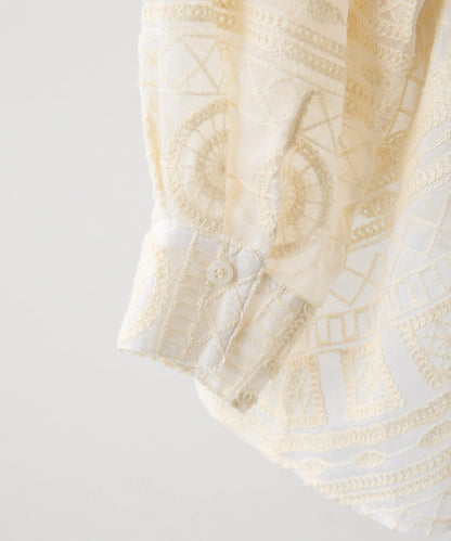 透感長款薄紗刺繡襯衫 SUM1 STYLE