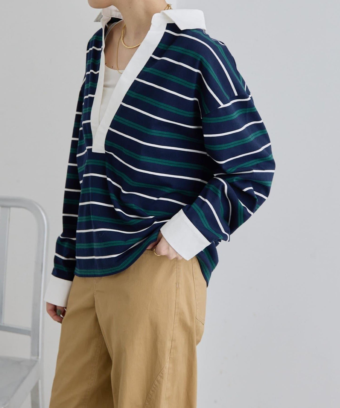 ear PAPILLONNER 條紋POLO衫 SUM1 STYLE
