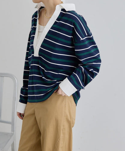 ear PAPILLONNER 條紋POLO衫 SUM1 STYLE