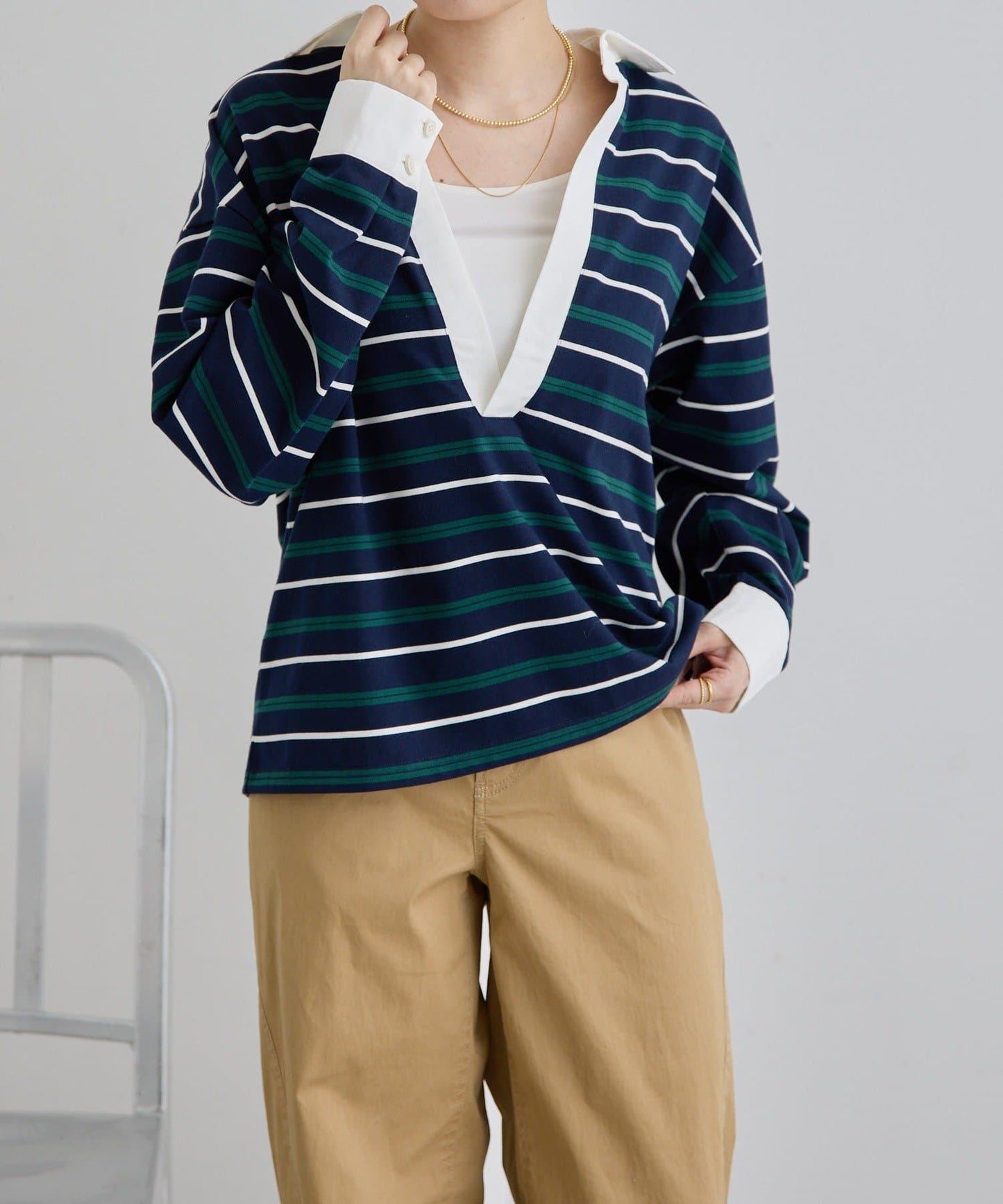 ear PAPILLONNER 條紋POLO衫 SUM1 STYLE