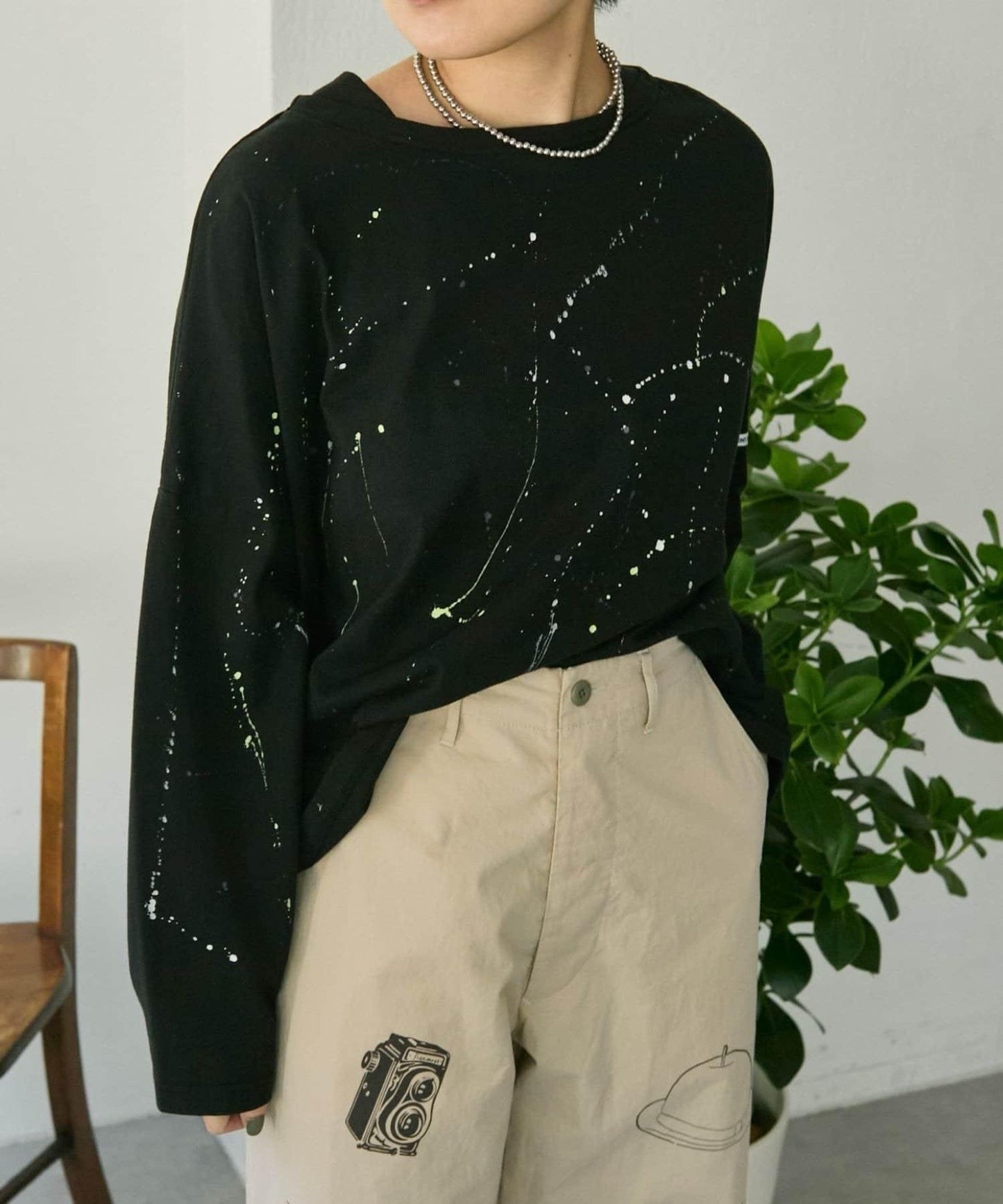 《綿100%》 MONT KEMMEL×SUM1 STYLE 塗繪圖案 長袖T恤