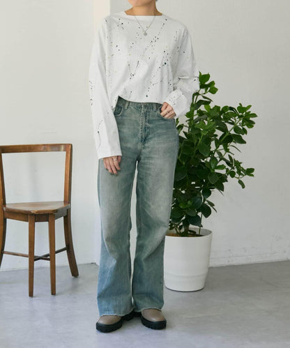 《綿100%》 MONT KEMMEL×SUM1 STYLE 塗繪圖案 長袖T恤