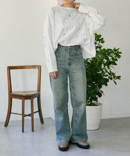 《綿100%》 MONT KEMMEL×SUM1 STYLE 塗繪圖案 長袖T恤