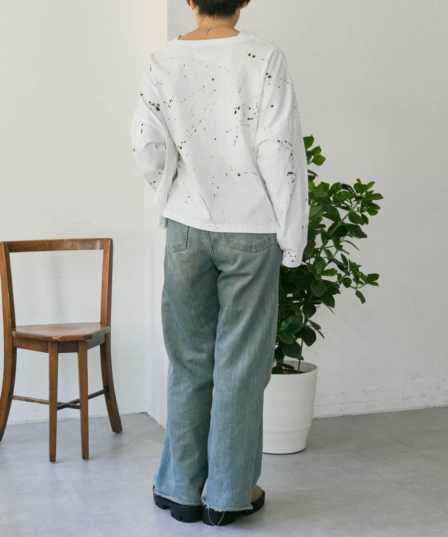 《綿100%》 MONT KEMMEL×SUM1 STYLE 塗繪圖案 長袖T恤