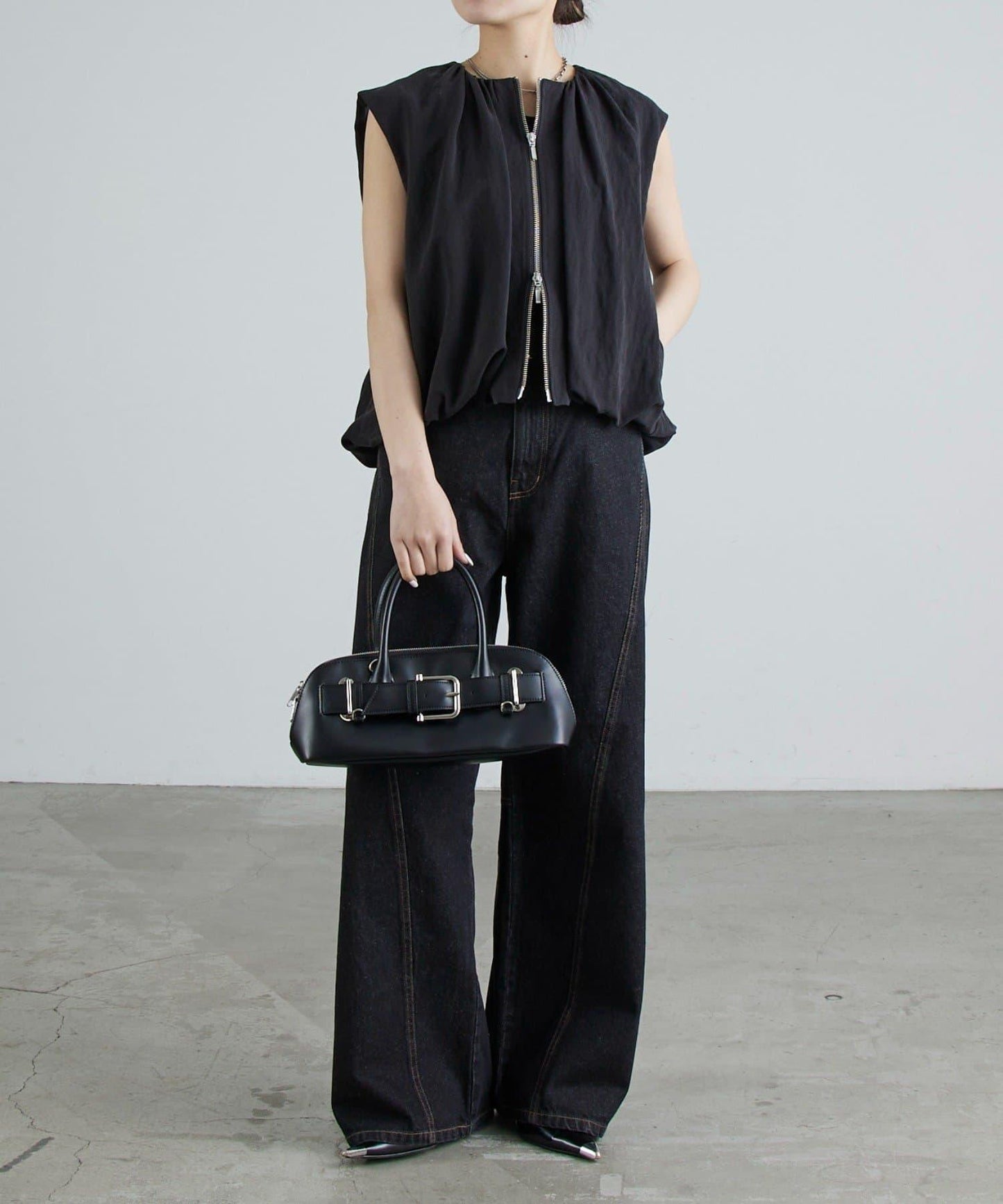 雙拉鍊 氣球廓形 馬甲