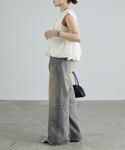 雙拉鍊 氣球廓形 馬甲