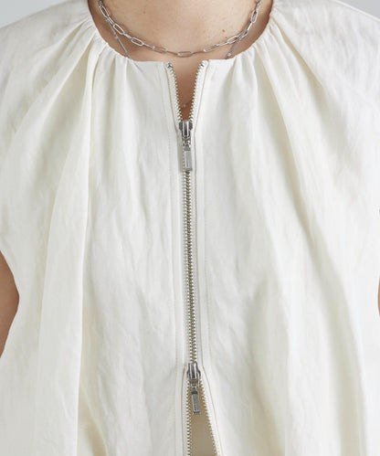 雙拉鍊 氣球廓形 馬甲