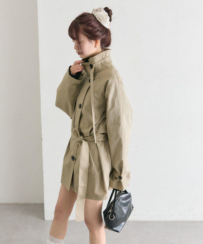立領中長款風衣