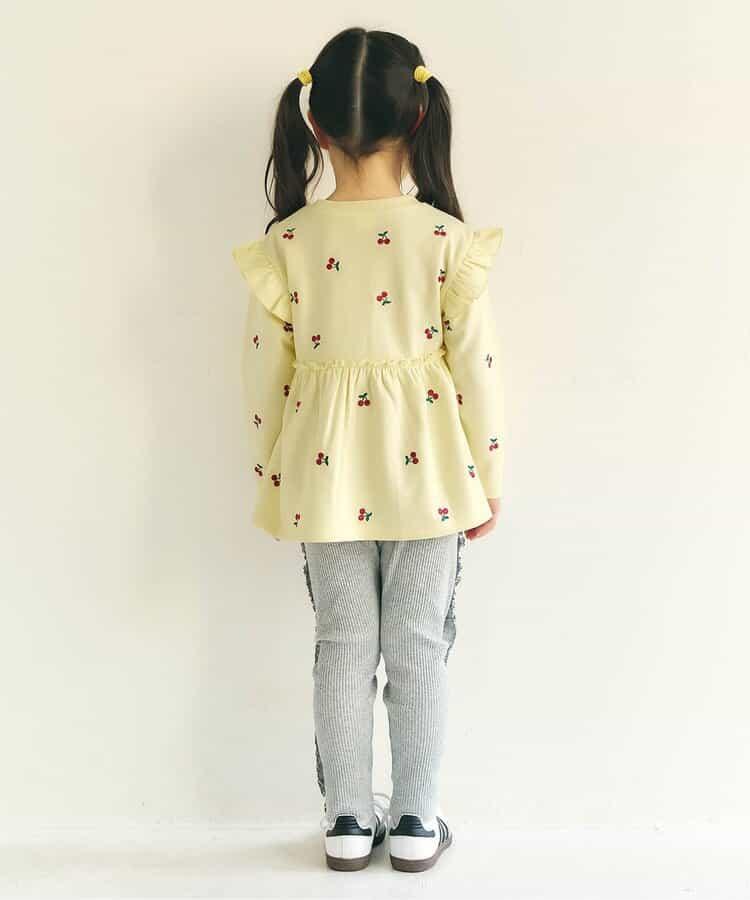全幅刺繡荷葉邊傘擺 上衣