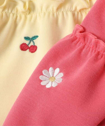 全幅刺繡荷葉邊傘擺 上衣