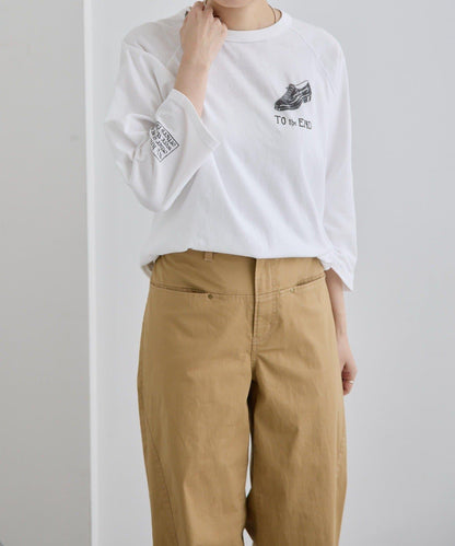 修飾腿部 寬鬆闊腿 拼接 後腰鬆緊設計 褲子