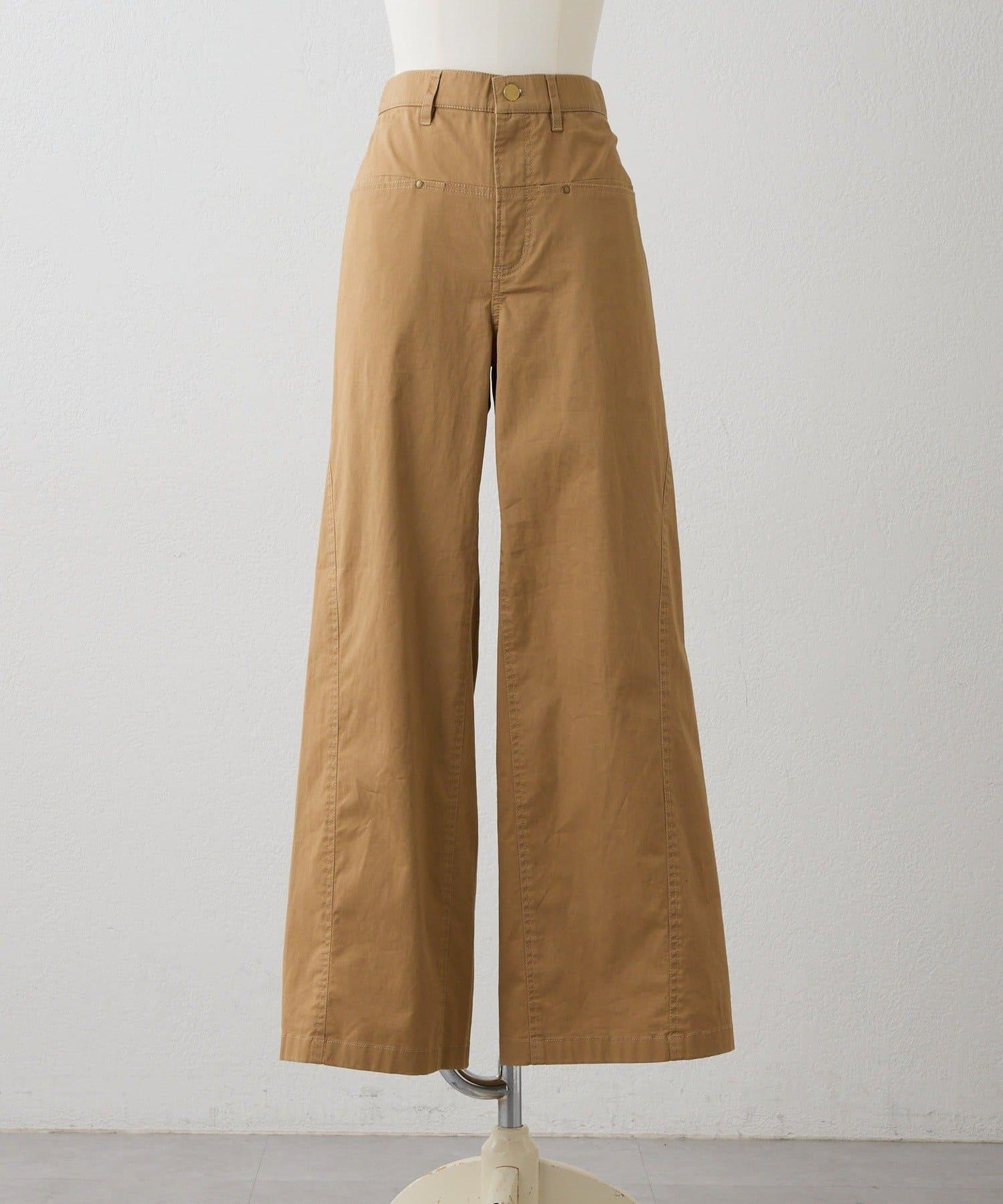 修飾腿部 寬鬆闊腿 拼接 後腰鬆緊設計 褲子