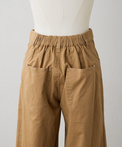 修飾腿部 寬鬆闊腿 拼接 後腰鬆緊設計 褲子