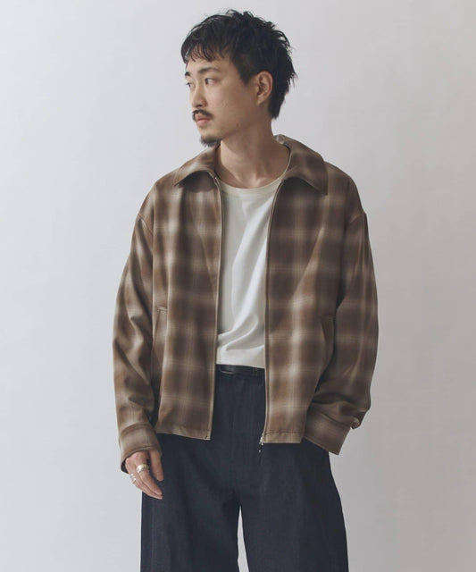 漸變格紋夾克
