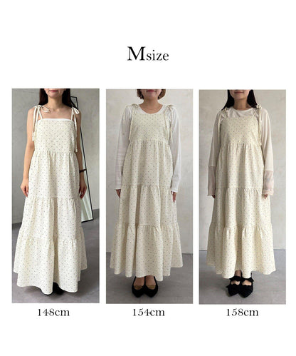 MARIN 肩部蝴蝶結 層疊 吊帶連衣裙