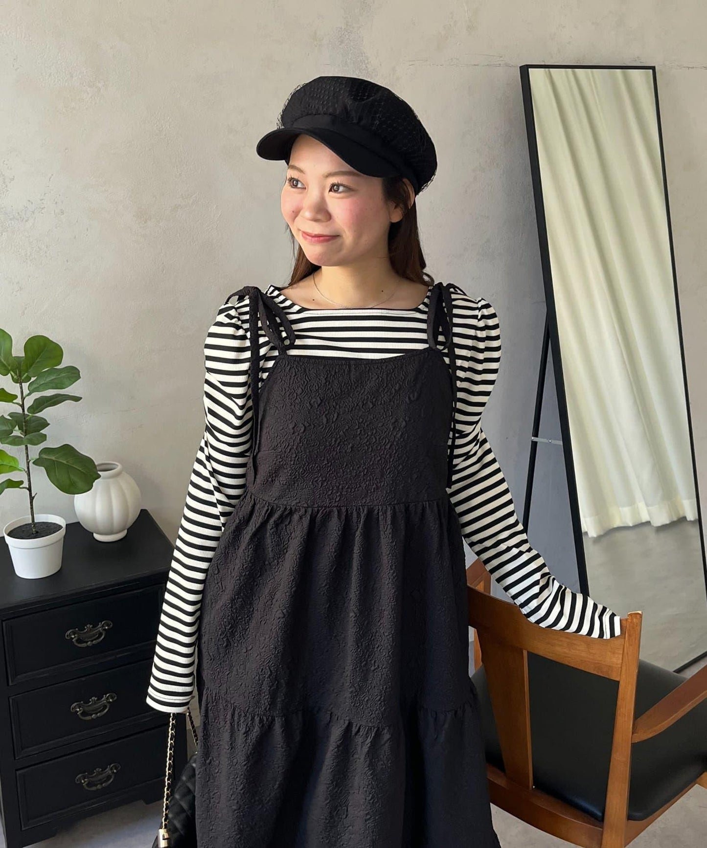 MARIN 肩部蝴蝶結 層疊 吊帶連衣裙