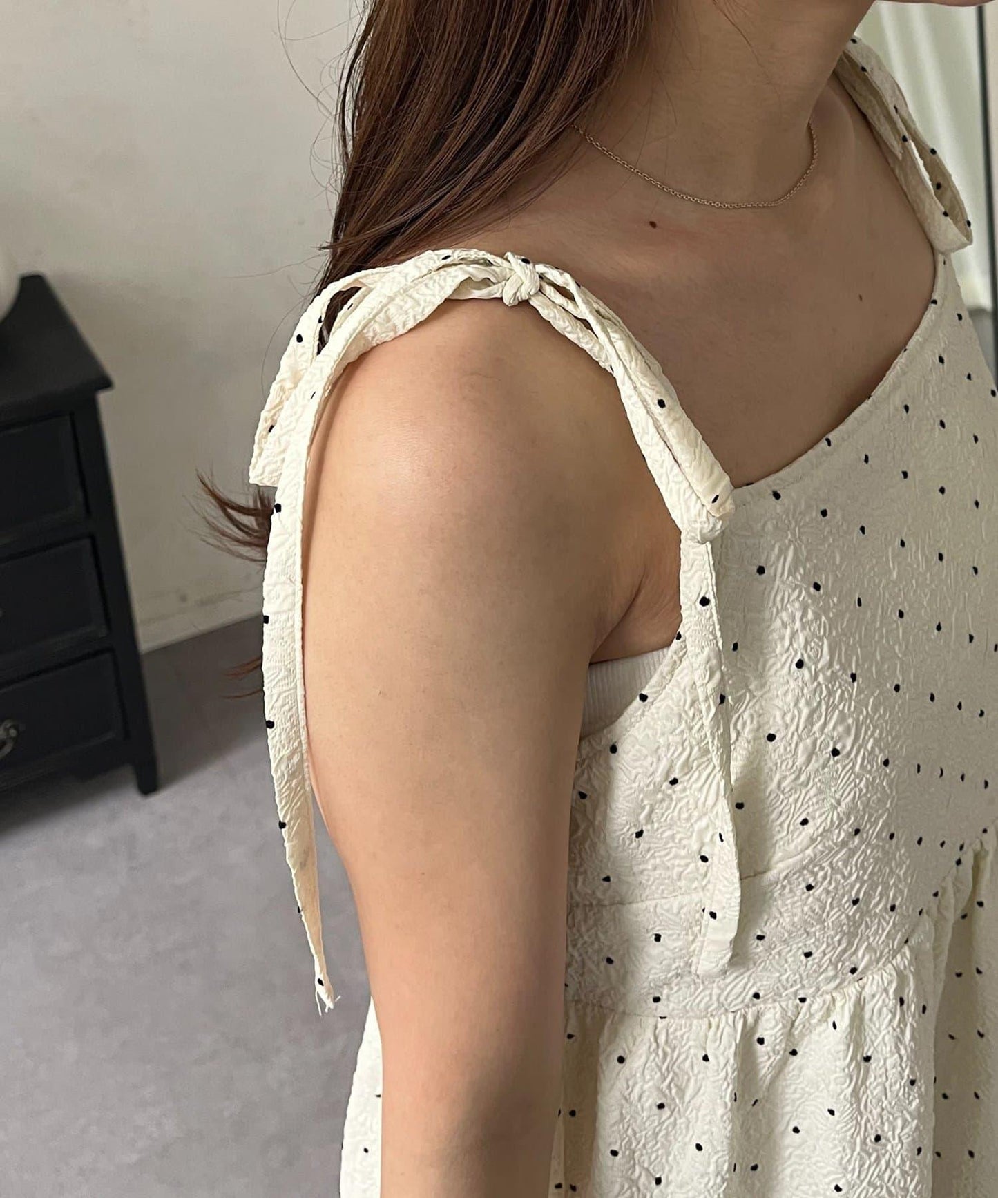 MARIN 肩部蝴蝶結 層疊 吊帶連衣裙