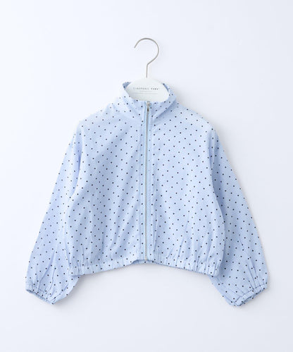 童裝 透紗波點荷葉邊 連帽外套